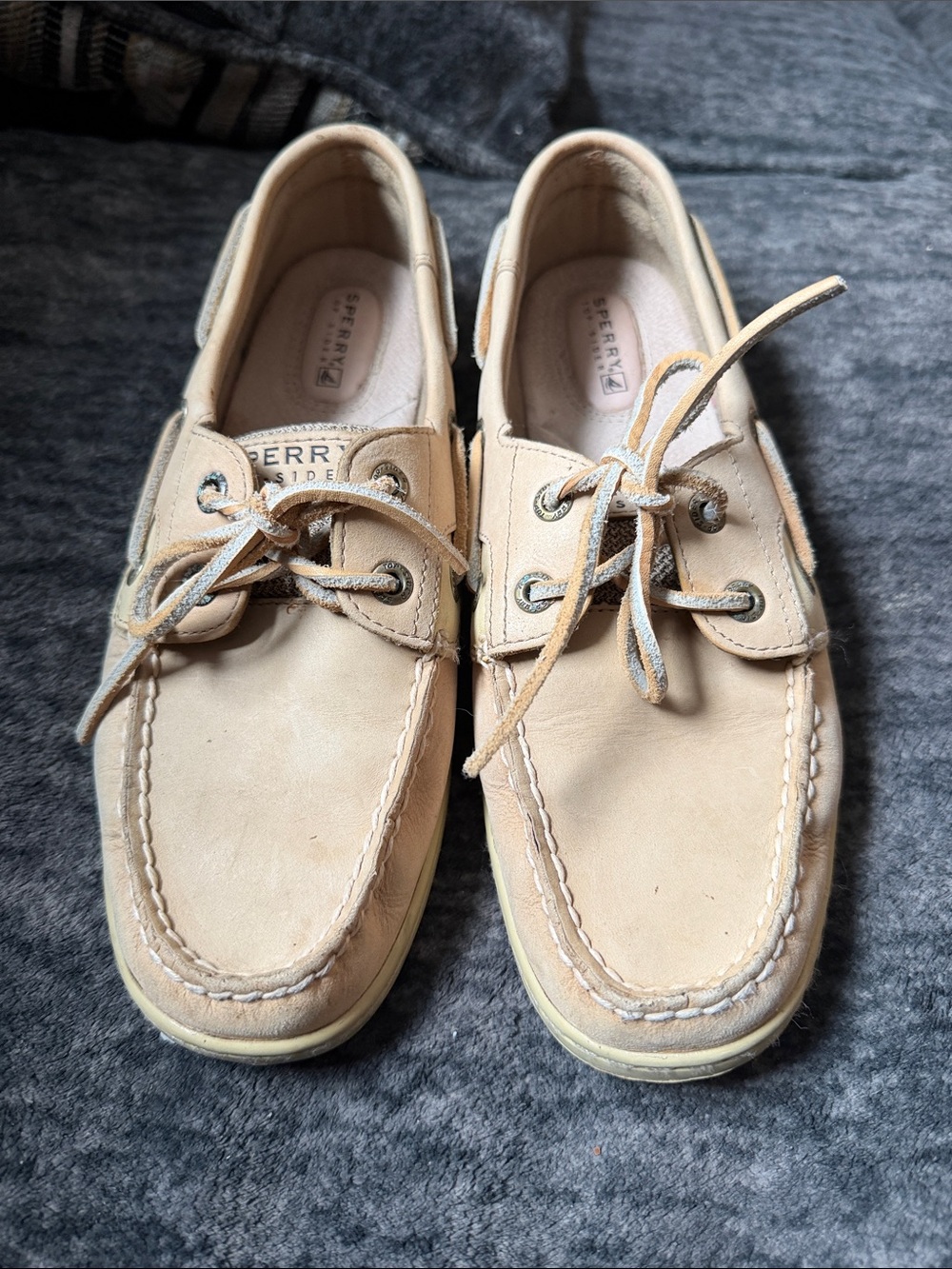 Sperry Women’s Beige 2-Eye Leather Boat Shoes